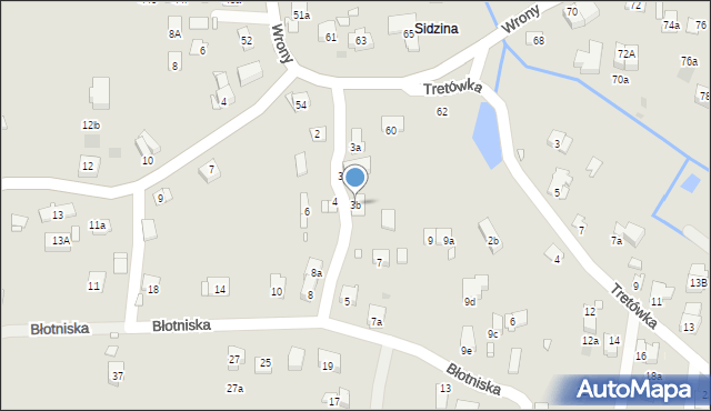 Kraków, Błotniska, 3b, mapa Krakowa