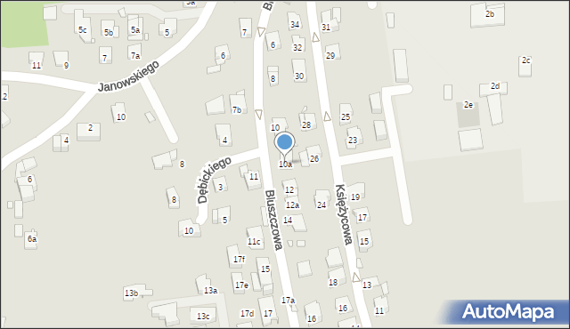 Kraków, Bluszczowa, 10a, mapa Krakowa