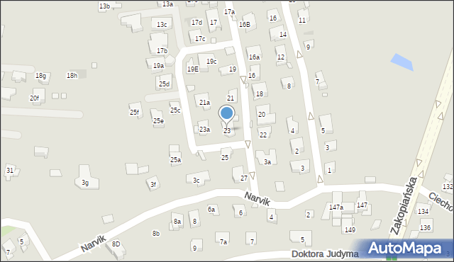 Kraków, Bluszczowa, 23, mapa Krakowa