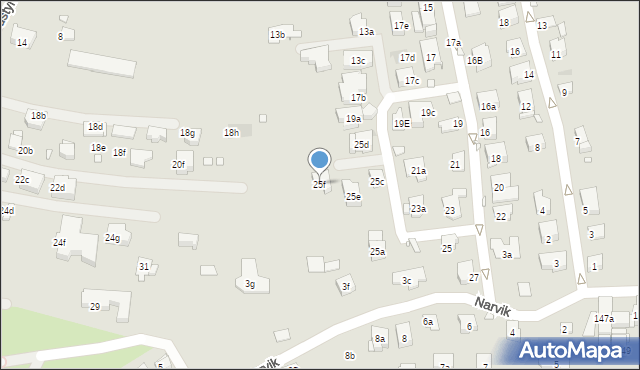 Kraków, Bluszczowa, 25f, mapa Krakowa