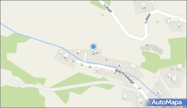 Krościenko nad Dunajcem, Blachnickiego Franciszka, ks., 22, mapa Krościenko nad Dunajcem