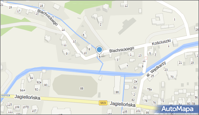 Krościenko nad Dunajcem, Blachnickiego Franciszka, ks., 5, mapa Krościenko nad Dunajcem