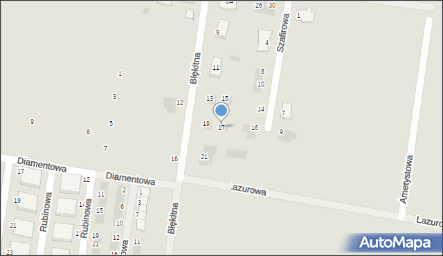 Krotoszyn, Błękitna, 17, mapa Krotoszyna