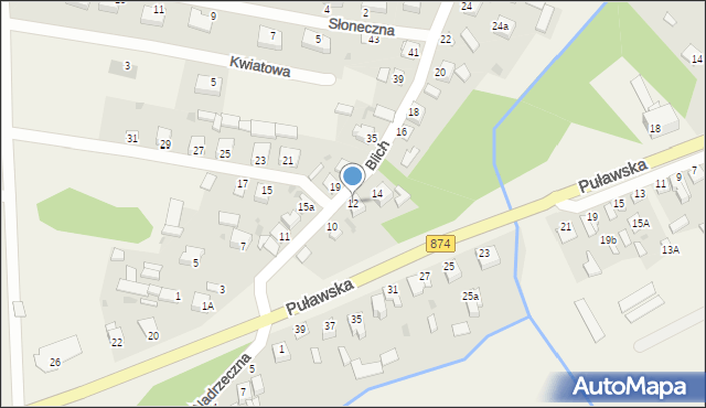 Kurów, Blich, 12, mapa Kurów