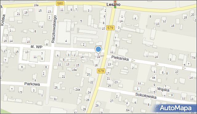 Leszno, Błońska, 14, mapa Leszno