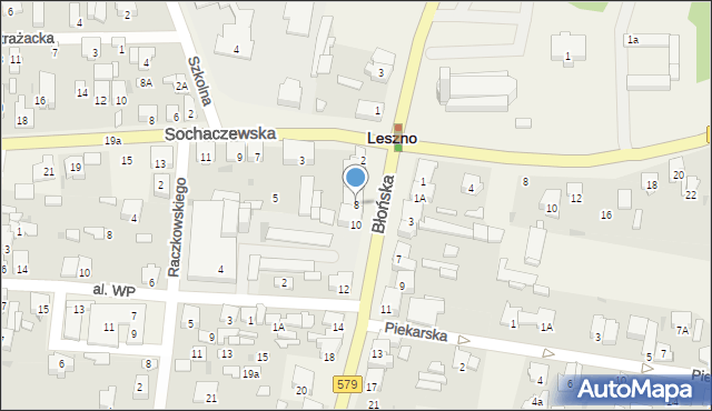 Leszno, Błońska, 8, mapa Leszno