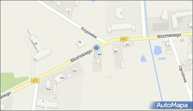 Lisków, Blizińskiego Wacława, ks., 89, mapa Lisków