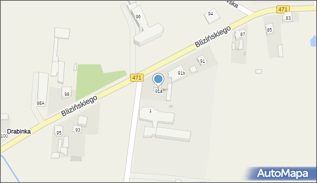 Lisków, Blizińskiego Wacława, ks., 91a, mapa Lisków