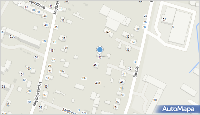 Łosice, Błonie, 42, mapa Łosice