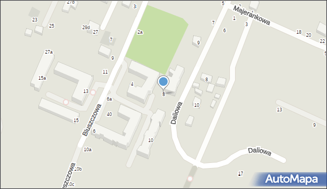 Lublin, Bluszczowa, 8, mapa Lublina