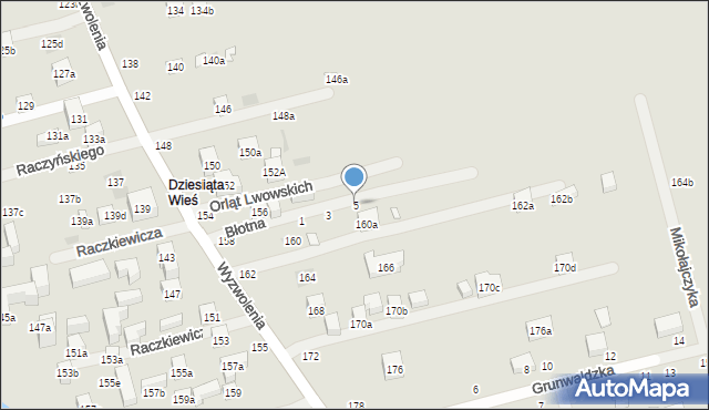 Lublin, Błotna, 5, mapa Lublina