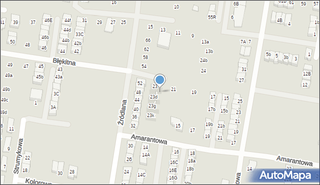 Marki, Błękitna, 23c, mapa Marki