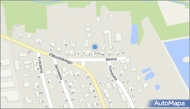 Modliborzyce, Błotna, 7, mapa Modliborzyce