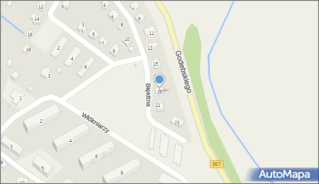 Mysłakowice, Błękitna, 19, mapa Mysłakowice