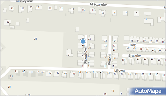 Nowe Bielice, Bławatków, 9, mapa Nowe Bielice