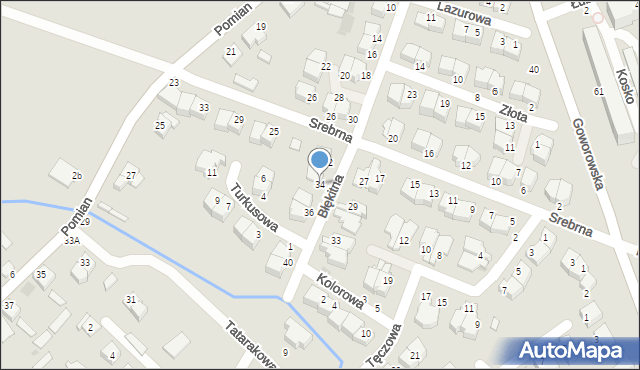 Ostrołęka, Błękitna, 34, mapa Ostrołęka