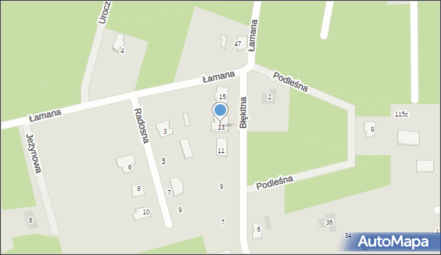 Ostrów Mazowiecka, Błękitna, 13, mapa Ostrów Mazowiecka