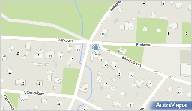 Podkowa Leśna, Bluszczowa, 23, mapa Podkowa Leśna