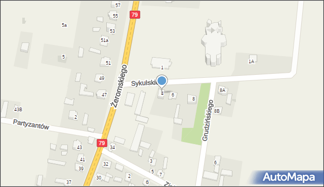 Policzna, bł. Sykulskiego, 4, mapa Policzna