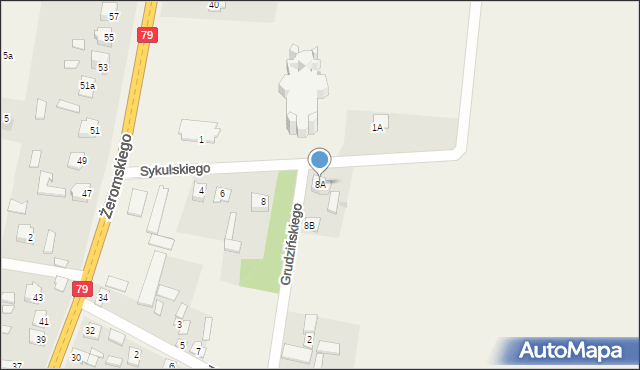 Policzna, bł. Sykulskiego, 8A, mapa Policzna