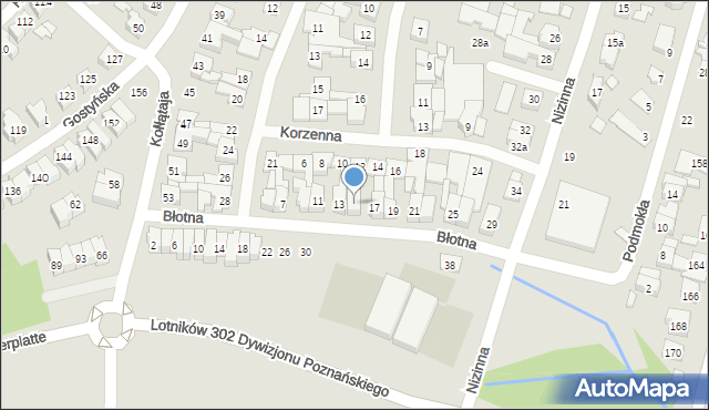 Poznań, Błotna, 15, mapa Poznania