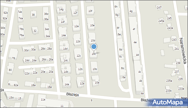 Poznań, Błażeja, 10c, mapa Poznania