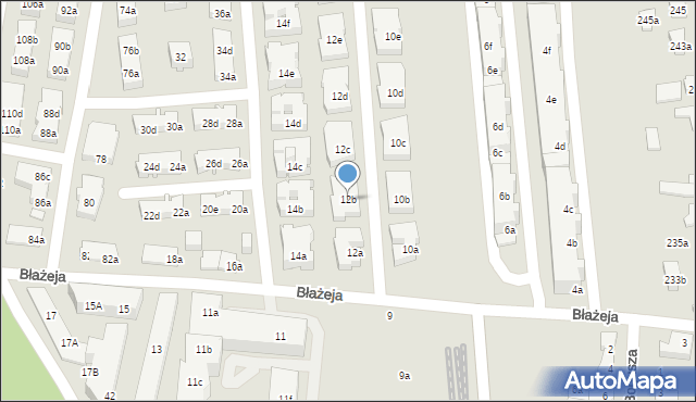 Poznań, Błażeja, 12b, mapa Poznania