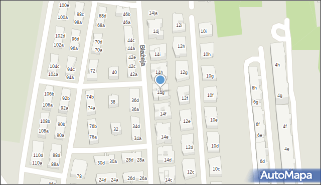 Poznań, Błażeja, 14g, mapa Poznania