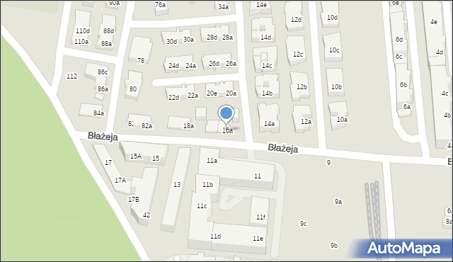 Poznań, Błażeja, 16a, mapa Poznania