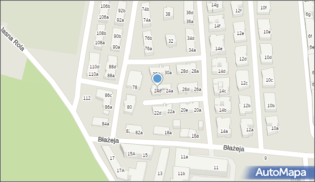 Poznań, Błażeja, 24d, mapa Poznania