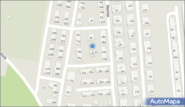 Poznań, Błażeja, 32, mapa Poznania