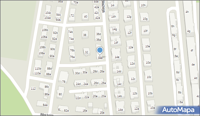 Poznań, Błażeja, 34a, mapa Poznania