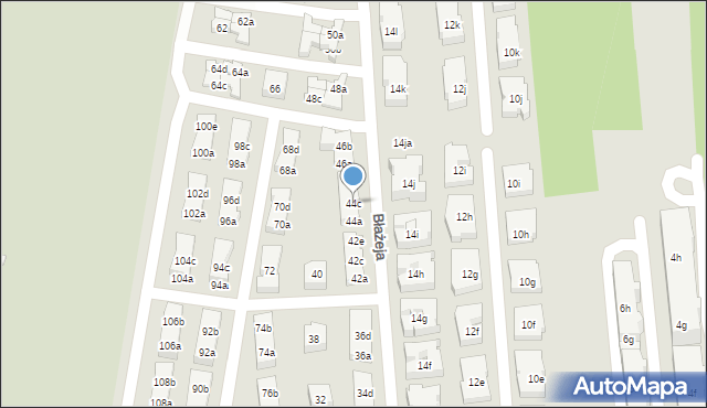 Poznań, Błażeja, 44c, mapa Poznania