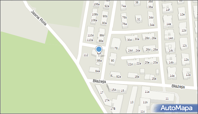 Poznań, Błażeja, 86b, mapa Poznania