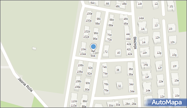 Poznań, Błażeja, 94b, mapa Poznania