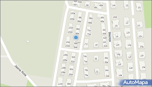 Poznań, Błażeja, 94c, mapa Poznania