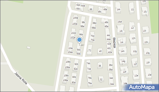 Poznań, Błażeja, 94e, mapa Poznania