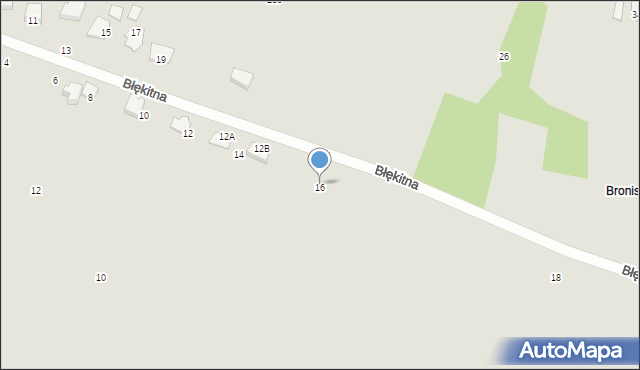 Radom, Błękitna, 16, mapa Radomia