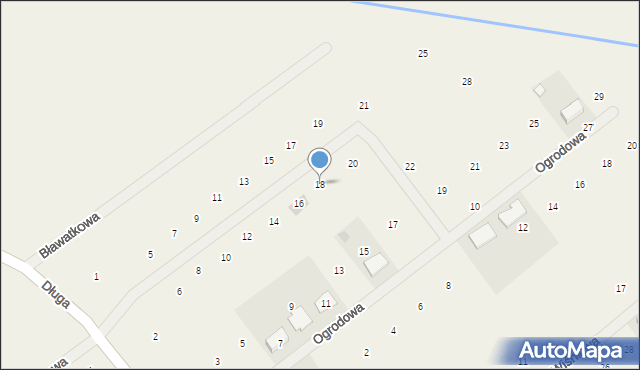 Radzewice, Bławatkowa, 18, mapa Radzewice