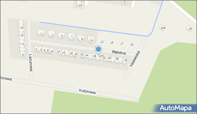 Radzyny, Błękitna, 30, mapa Radzyny