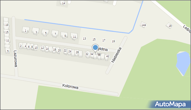 Radzyny, Błękitna, 36, mapa Radzyny