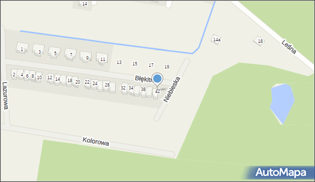 Radzyny, Błękitna, 42, mapa Radzyny