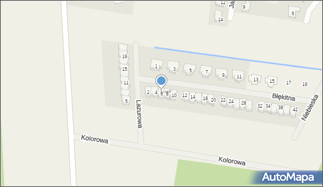 Radzyny, Błękitna, 6, mapa Radzyny