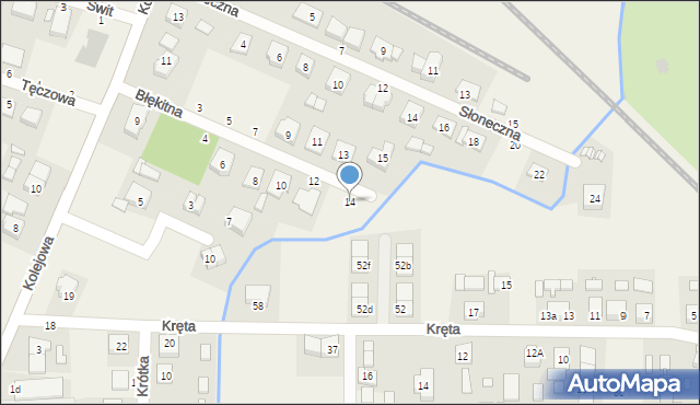 Rokietnica, Błękitna, 14, mapa Rokietnica