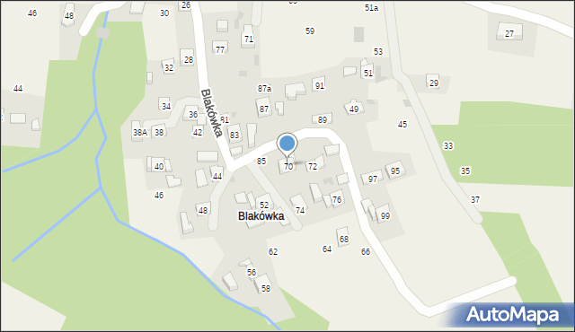 Rudnik, Blakówka, 70, mapa Rudnik