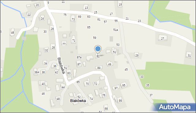 Rudnik, Blakówka, 91, mapa Rudnik