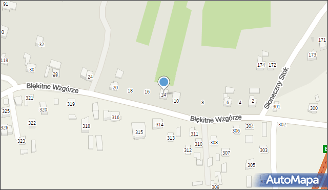 Rzeszów, Błękitne Wzgórze, 14, mapa Rzeszów