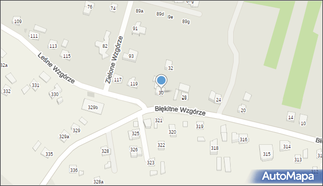 Rzeszów, Błękitne Wzgórze, 30, mapa Rzeszów