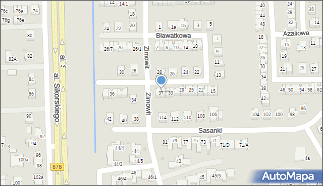 Rzeszów, Bławatkowa, 37, mapa Rzeszów