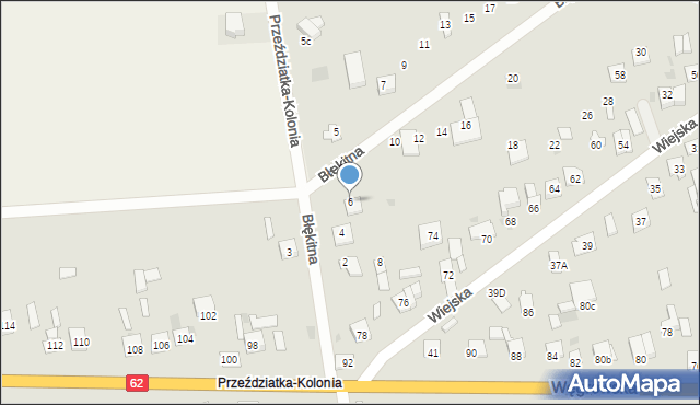 Sokołów Podlaski, Błękitna, 6, mapa Sokołów Podlaski